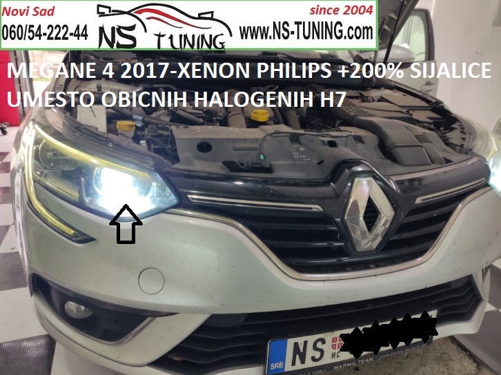 reno megane 4 2016 2017 2018 ugradnja xenon philips jacih sijalica novi sad ns tuning led